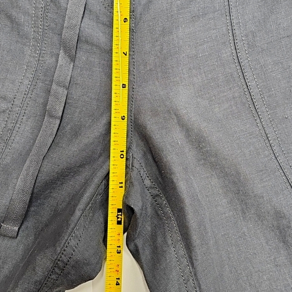 Eileen Fisher Linen Tapered Ankle Cargo Pants In Ash Gray Size Medium - Picture 9 of 10